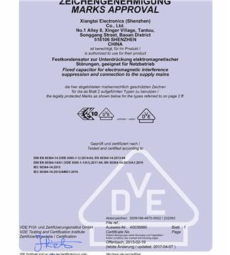 VDE Certificate (Germany)